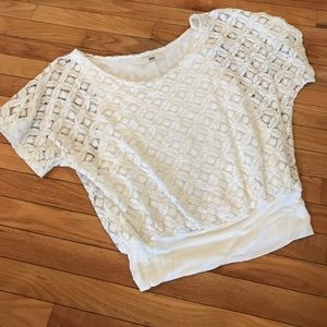 White eyelet dress shirt